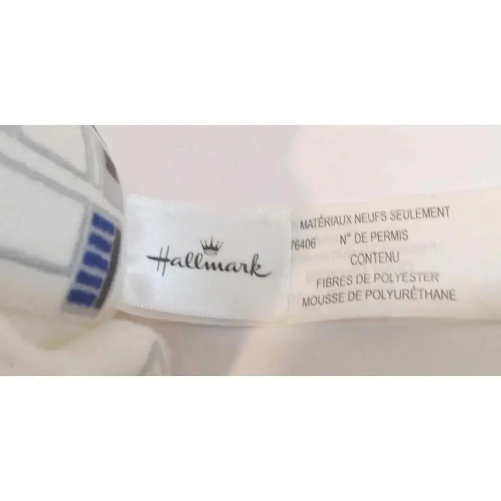Hallmark R2 D2 Tree Ornament Blue White Plush Resin Antlers Hanging Star Wars - Picture 3 of 8